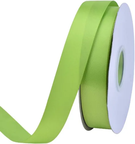 Ribest - Cinta de satén de doble cara de 1 pulgada y 50 yardas por rollo, verde manzana, para envolver regalos, ramos de flores, accesorios para el