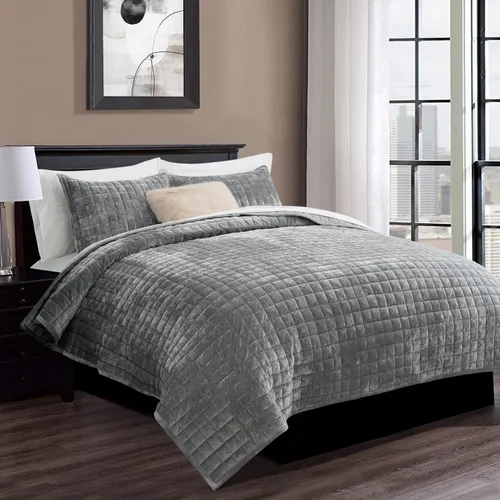Miniatura 45 de RECYCO Juego de edredón de terciopelo de lujo tamaño individual/individual XL, juegos de cama, juego de cubrecama de terciopelo ultra suave, colcha
