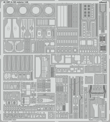 Eduard EDU481097 1/48 Fairchild Republic A-10C Thunderbolt 2 Exterior Etched Parts (for Hobby Boss) Plastic Model Parts