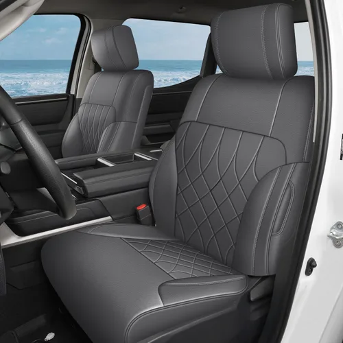 Miniatura 26 de AOMSAZTO Funda de asiento de coche para Mazda 3 2019 2020 2021 2022 2023 2024 2025 2026 – Juego completo de fundas de asiento de piel sintética