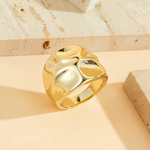 Miniatura 5 de Anillos de oro para mujer, chapados en oro de 18 quilates, anillos gruesos para regalo