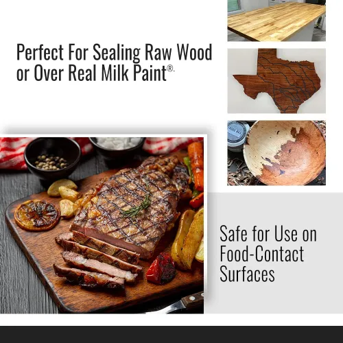 Miniatura 4 de Real Milk Paint, Cera de madera para acabado, muebles sin terminar, tablas de cortar, bloques de carnicero, grado alimenticio, vegano, 4 onzas