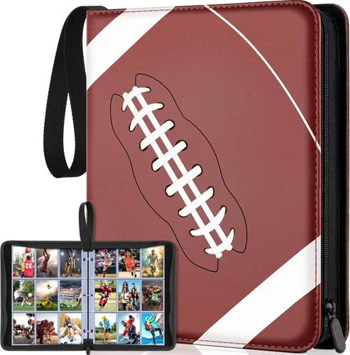 Carpeta de 900 bolsillos para tarjetas de fútbol con fundas para tarjetas de intercambio, protectores de álbum de 9 bolsillos para tarjetas de