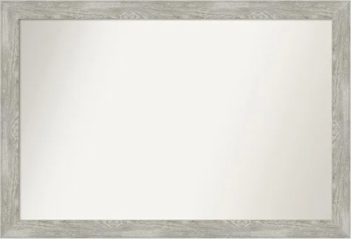 Miniatura 72 de Amanti Art Espejo de baño gris para sobre el fregadero, 31 x 48 pulgadas, espejo de tocador rectangular estrecho de color gris, marco de madera