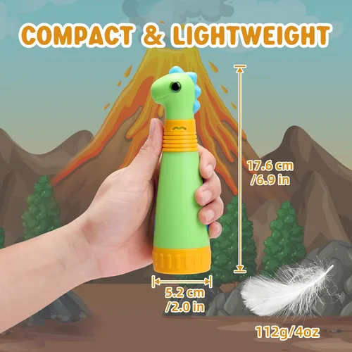 Miniatura 4 de Linterna recargable de dinosaurio con rugido para niños, linterna de campamento para niños, linterna de mano para niños, luces de Navidad