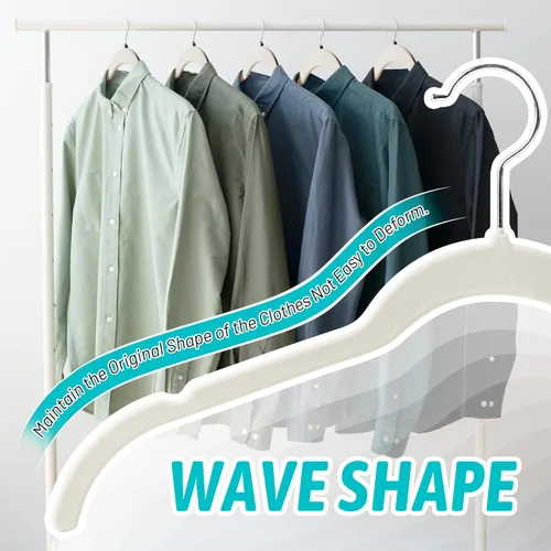 Miniatura 5 de Sishynio Perchas de terciopelo prémium para camisas, paquete de 30 unidades, antideslizante con gancho giratorio de 360°, colgador delgado flocado