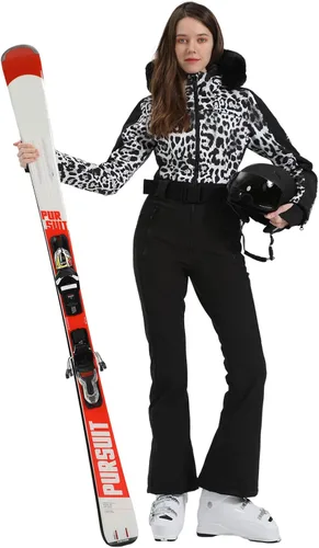 Miniatura 4 de GSOU SNOW Traje de esquí para mujer, traje de nieve de una pieza, para snowboard, delgado, aislante, impermeable, resistente al viento