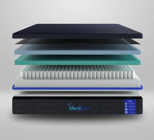 Miniatura 5 de iDealBed S4 Nebula Colchón híbrido de lujo + sistema de sueño de cama ajustable 6i, comodidad, refrigeración y soporte, funcionamiento silencioso