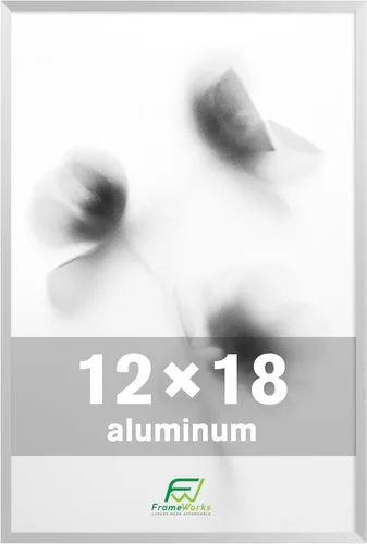 Miniatura 43 de FrameWorks Marcos para póster de aluminio cepillado de 12 x 18 pulgadas, diseño moderno de metal cepillado con plexiglás inastillable, perfecto