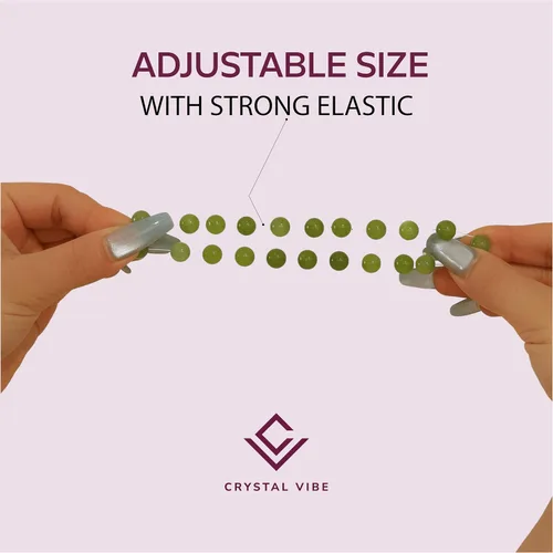 Miniatura 43 de Crystal Vibe Pulseras de cuentas de 0.315 in para mujeres y hombres, pulseras de cristal con piedras preciosas naturales, tamaño elástico ajustable