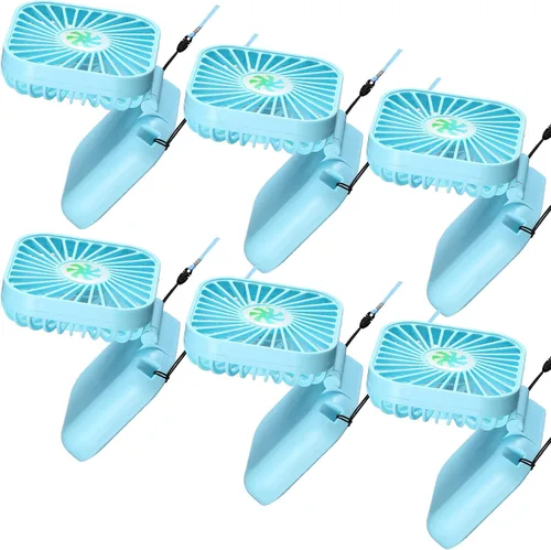Miniatura 11 de Hortsun 6 piezas de collar portátil a granel, mini ventilador de mano personal recargable por USB, pequeños regalos de refrigeración plegables