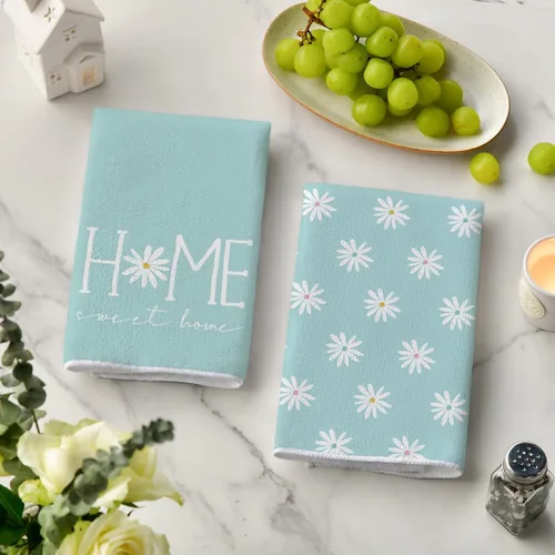 Miniatura 3 de Artoid Mode Blue Home Sweet Home Flowers - Juego de 2 toallas de cocina, 18 x 26 pulgadas, decoración de verano, juego de 2 toallas de mano
