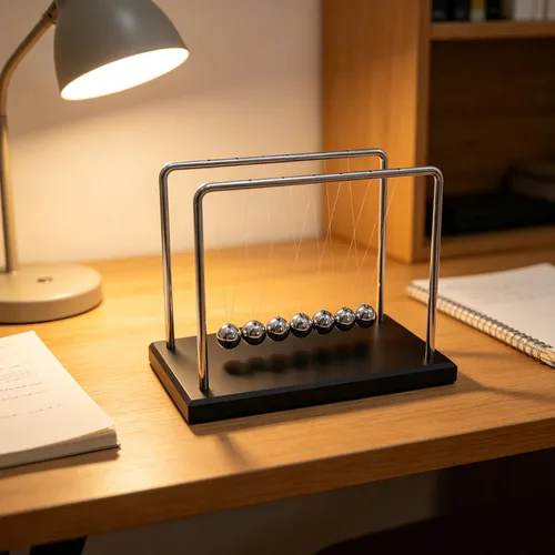 Miniatura 2 de QLKUNLA Newtons Cradle Balance Balls Science Physics Gadget Decoración de escritorio Juguete de movimiento cinético para el hogar y la oficina, 7