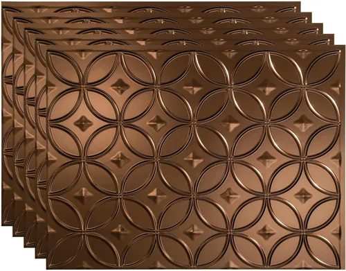 Miniatura 29 de FASÄDE Anillos Panel de Revestimiento Decorativo de Vinilo de 18 x 24 pulgadas en Bronce Argent (Paquete de 5)