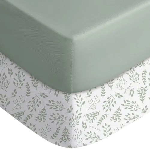 Miniatura 32 de Yoofoss Sábanas para cuna de bebé para niños y niñas, paquete de 2 sábanas bajeras para cuna estándar y colchón de niño pequeño, sábana de Zorro
