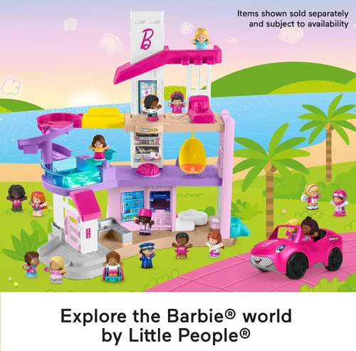 Miniatura 3 de Fisher-Price Little People - Juego de figuras de natación de Barbie con 2 personajes para preescolar, juego de simulación para niños a partir de 18