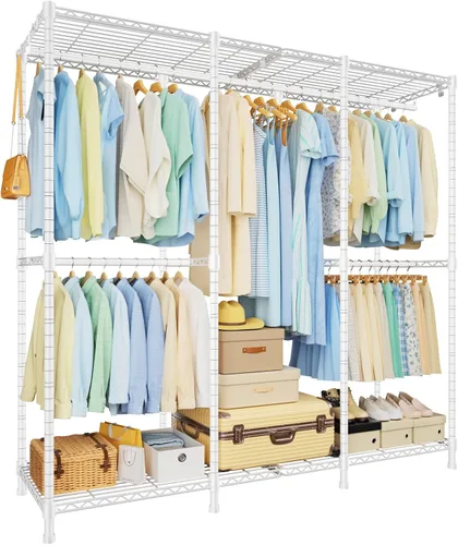 Miniatura 9 de ULIFHOME E14 Max - Perchero de ropa resistente, percheros independientes para colgar ropa, organizadores de armario ajustables y almacenamiento