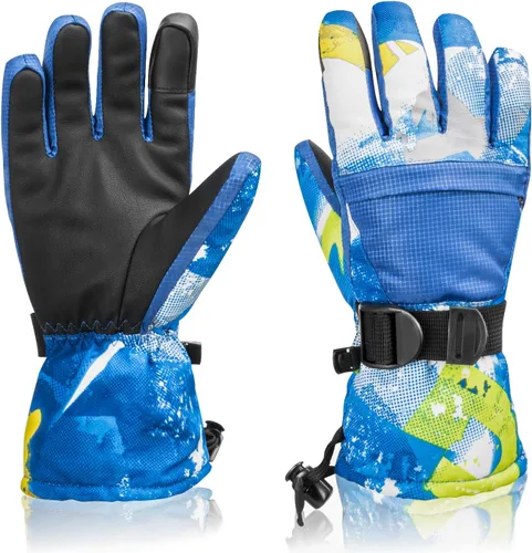 BOSONER Guantes de esquí y snowboard, guantes cálidos impermeables de invierno, guantes de nieve para clima frío para hombres, mujeres, niños,
