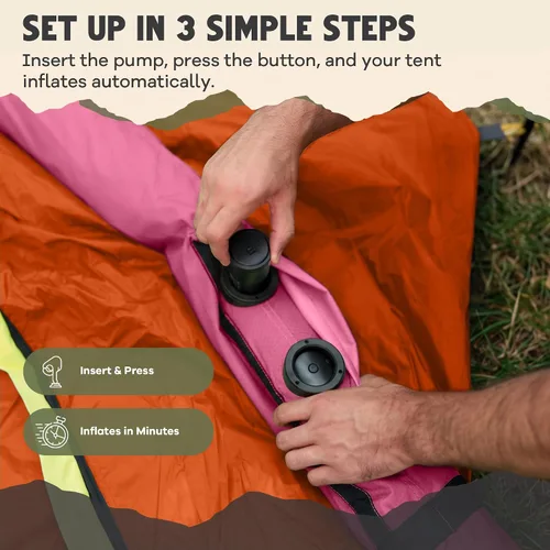 Miniatura 5 de Oaktiv CloudCamp - Tienda de campaña inflable para 6 personas con protección UV, tela Oxford impermeable, tienda de campaña glamping