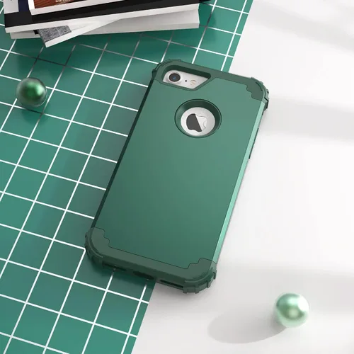 Miniatura 6 de IDweel Funda para iPhone 8, para iPhone 7 con protector de pantalla, 3 en 1, híbrida resistente a prueba de golpes, funda de policarbonato duro