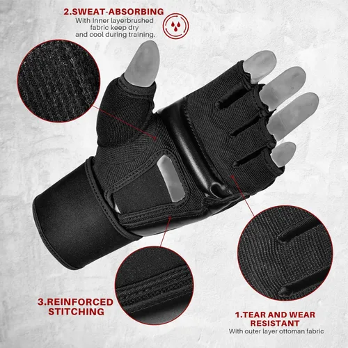 Miniatura 3 de Xinluying Guantes MMA Saco de Boxeo Entrenamiento Artes Marciales Sparring Grappling Kickboxing Muay Thai Guantes de Boxeo, Almohadillas de Nudillos