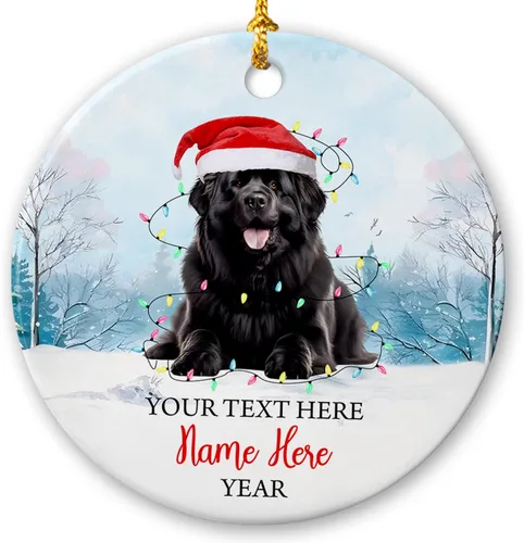 Miniatura 9 de Adorno de cerámica de Alaska Malamute de Feliz Navidad, decoración personalizada de Papá Noel, perro de Alaska Malamute nombre de perro, decoración