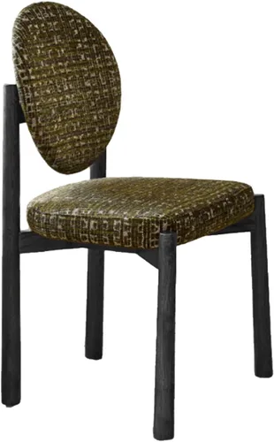 Miniatura 25 de Upholstered Dining Chairs with Fabric/Plush Cushion, Wooden Dining Room Chair Set of 1/2/4, Kitchen Chair for Living Room Balcony Black+brown