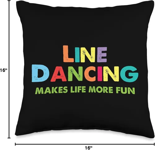 Miniatura 4 de Choreographed Country Music Dance Line Dancer Line Makes Life More Fun - Almohada de regalo colorida para danza occidental, 16.0 x 16.0 in