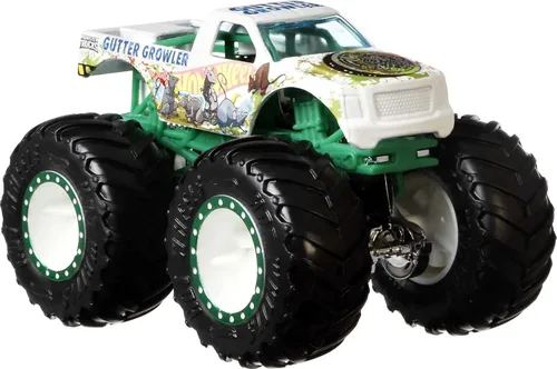 Hot Wheels Monster Trucks Vehículo a escala 1:64, paquete de 4 con idea de regalos de ruedas gigantes para niños de 3 a 6 años de edad [Los estilos