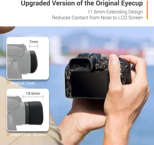Miniatura 2 de Kiorafoto - Visor ocular de silicona suave extendido, especialmente diseñado para la cámara sin espejo Canon EOS R10