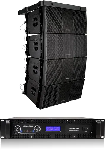 Miniatura 14 de Sound Town ZETHUS 4 x Sistema de altavoces de matriz de línea dual de 10” con controladores de compresión de titanio, rango
