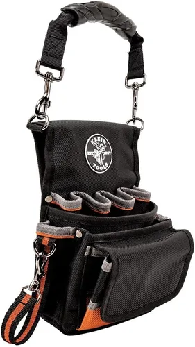 Klein Tools 5242 Bolsa para herramientas, funda Tradesman Pro con cinta adhesiva eléctrica, fondo reforzado, 9 bolsillos