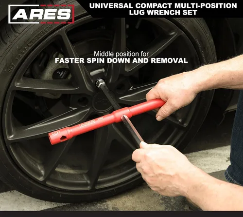 Miniatura 6 de ARES 57000 – Juego de llave de tuerca universal de 26 pulgadas con múltiples posiciones - Puntas de enchufe de 17 mm, 19 mm y 21 mm – Extremo