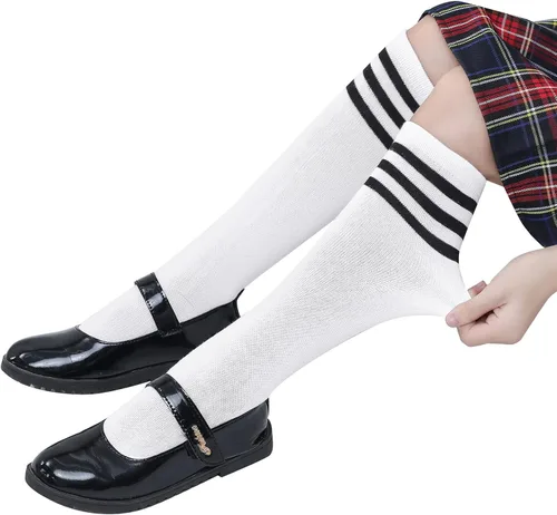 Miniatura 2 de Calcetines para niños uniformes hasta la rodilla calcetines de fútbol deportivos calcetines de tubo a rayas para niños y niñas