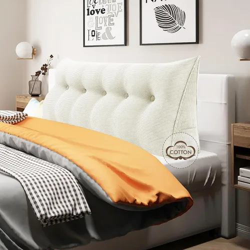 Miniatura 24 de WOWMAX - Almohada triangular para cabecero; almohada en forma de cuña para cabecero; almohada grande de refuerzo para cama, almohada