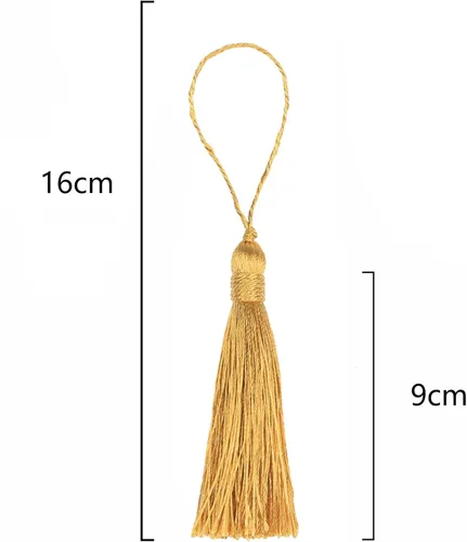 Miniatura 2 de 30 borlas de costura hechas a mano para manualidades, borlas suaves y sedosas de 5.7 pulgadas con lazo de cordón de 2.6 pulgadas para decoración