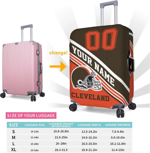 Miniatura 2 de Funda de equipaje personalizada, funda de maleta personalizada, diseña tu nombre y número, protector de equipaje elástico lavable, Cleveland