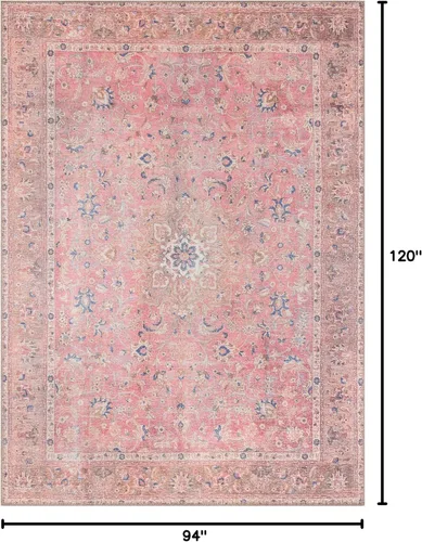 Miniatura 345 de GLN Rugs Traditional Collection - Alfombra de felpilla lavable a máquina, tradicional lavable, antideslizante, alfombra de felpilla de pelo corto