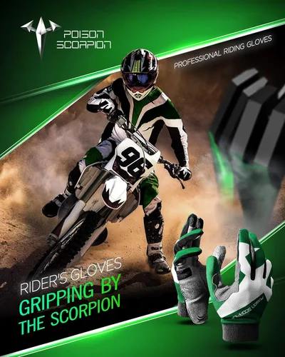 Miniatura 7 de POISON SCORPION Motocicleta Motocross Dirt Bike Guantes para hombres y mujeres