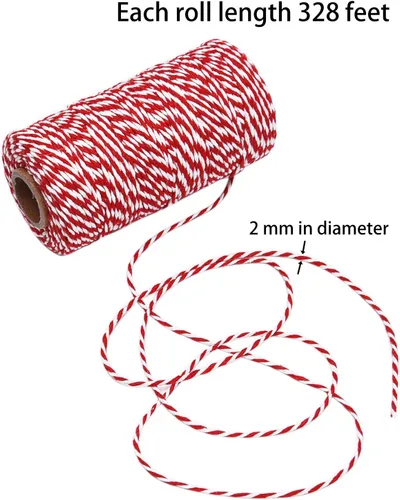 Miniatura 3 de Sunmns - Cuerda de algodón para envolver regalos, manualidades, 3 rollos, multicolor 2