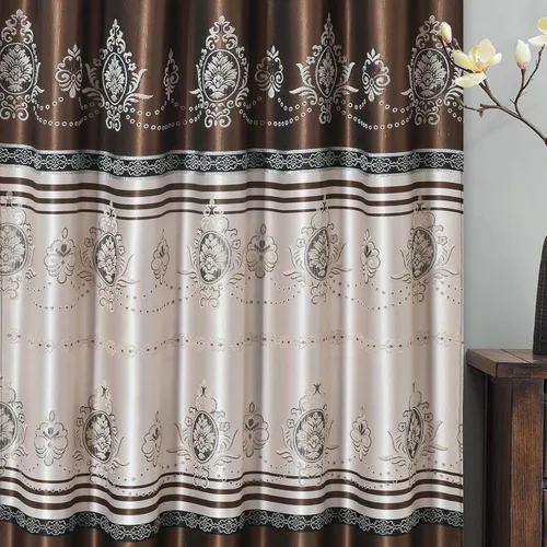 Miniatura 7 de GOHD Harmony Horizon. Panel de cortina jacquard con cenefa de lujo adjunta. Juego de 2 piezas. Cada pieza de 54 pulgadas de ancho x 90 pulgadas