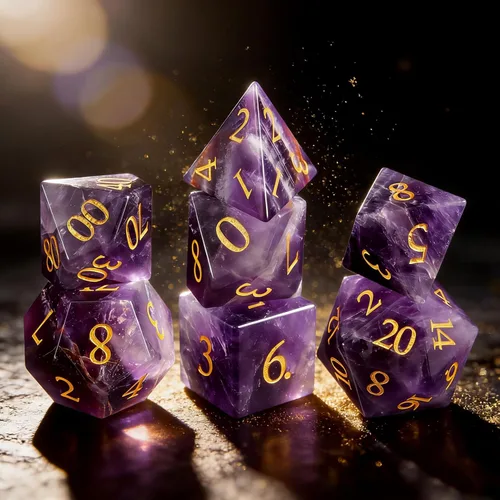 Miniatura 31 de LUCKY-M Juego de dados de piedras preciosas DND, juego de dados de mazmorras y dragones, juegos de dados RPG, accesorios de regalo