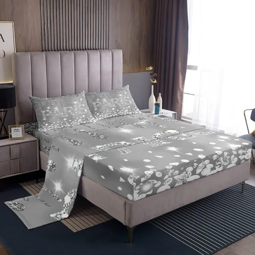 Miniatura 11 de Feelyou Sábanas de cama de lujo para niñas, juego de ropa de cama de lujo para niñas, juego de ropa de cama rosa jade ultra suave decoración