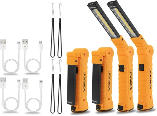 Miniatura 11 de Luces LED de trabajo recargables, linterna de mano para hombre, regalo de cumpleaños, luz de trabajo magnética, rotación de 360°, 5 modos, linterna