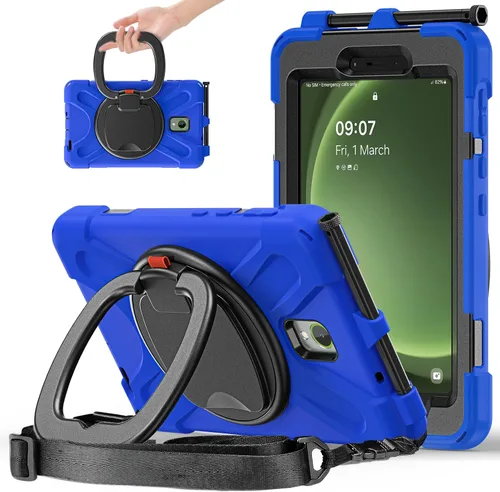 Miniatura 118 de 360 Rotation Case for Galaxy Tab ActivePro/Tab Active4 Pro/Active 5 Pro 10.1" Sturdy Cover Rotate Ring Stand Shoulder Carrying Strap Hand Strap