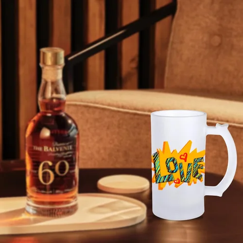 Miniatura 5 de 2 tazas de cerveza de vidrio esmerilado de 16 onzas