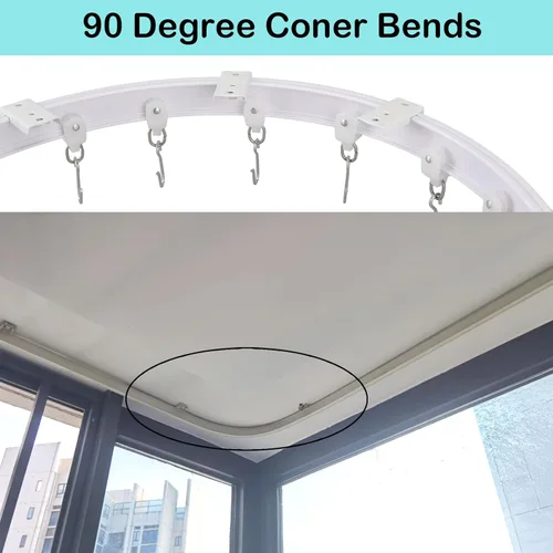 Miniatura 4 de Juego de riel de cortina de techo flexible y plegable CEILINGRAIL para puerta de ventana, cortina de ducha, divisor de habitación, cortinas