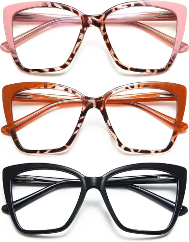 Miniatura 10 de EYEURL Oversized Cat Eye Reading Glasses for Women Blue Light Computer Readers Spring Hinge Fashion Large Eyewear