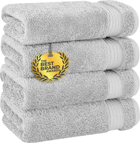 Miniatura 106 de Cotton Paradise - Juego de 4 toallas de mano para baño, 100% algodón turco, toallas suaves y absorbentes para la cara, toallas de mano color gris
