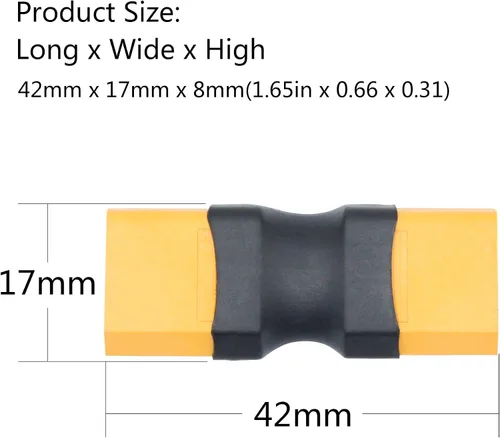 Miniatura 7 de 2 pares de adaptadores de conector XT60, XT60 macho y hembra sin adaptador de cable convertidor para RC Lipo batería Drone Toy Car etc